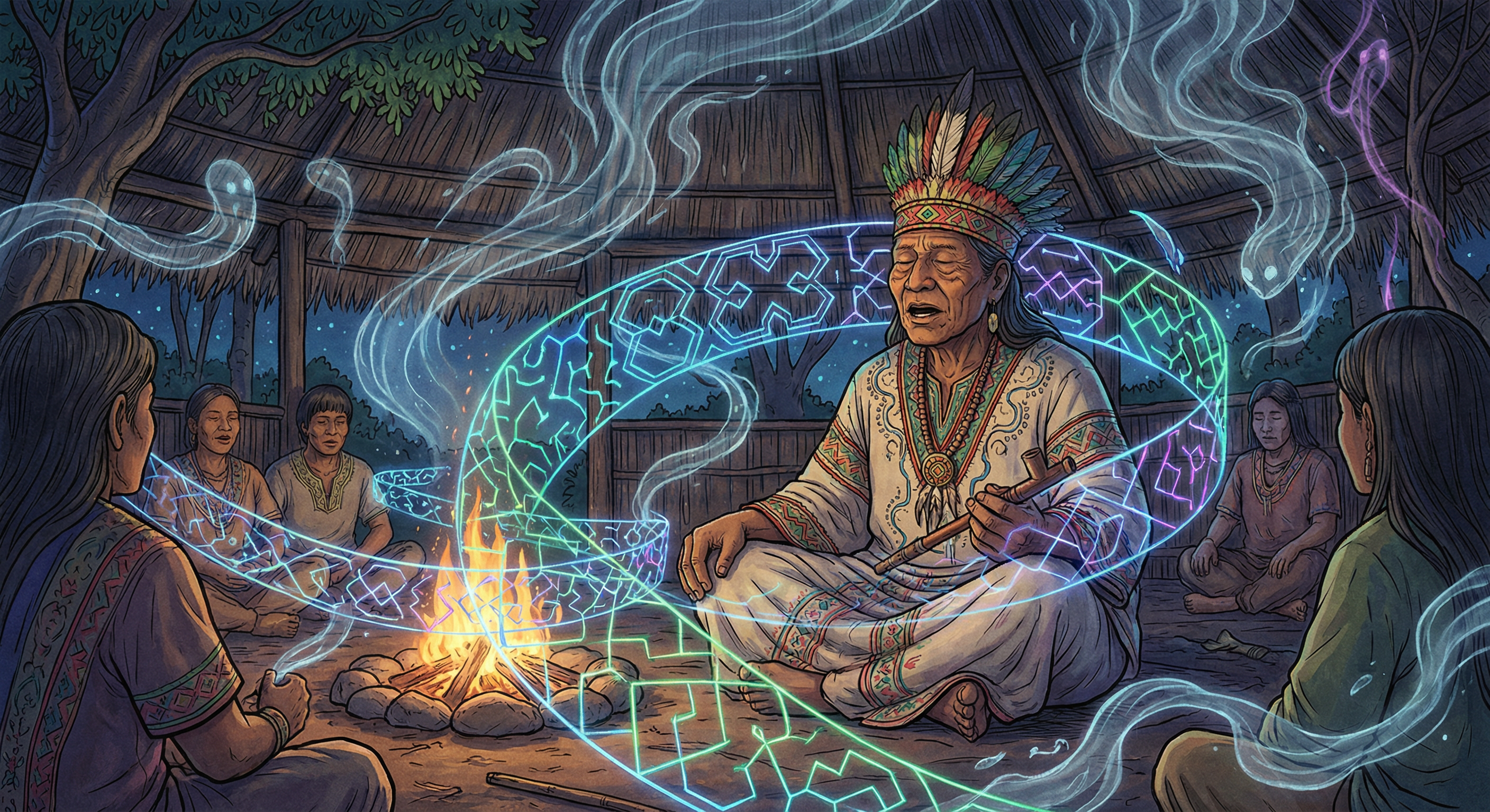 Шаман поёт икарос